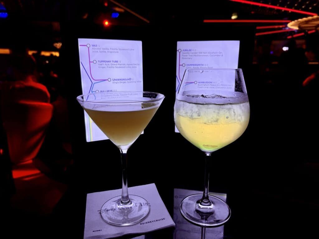 Drinks at the Tube on Disney Fantasy