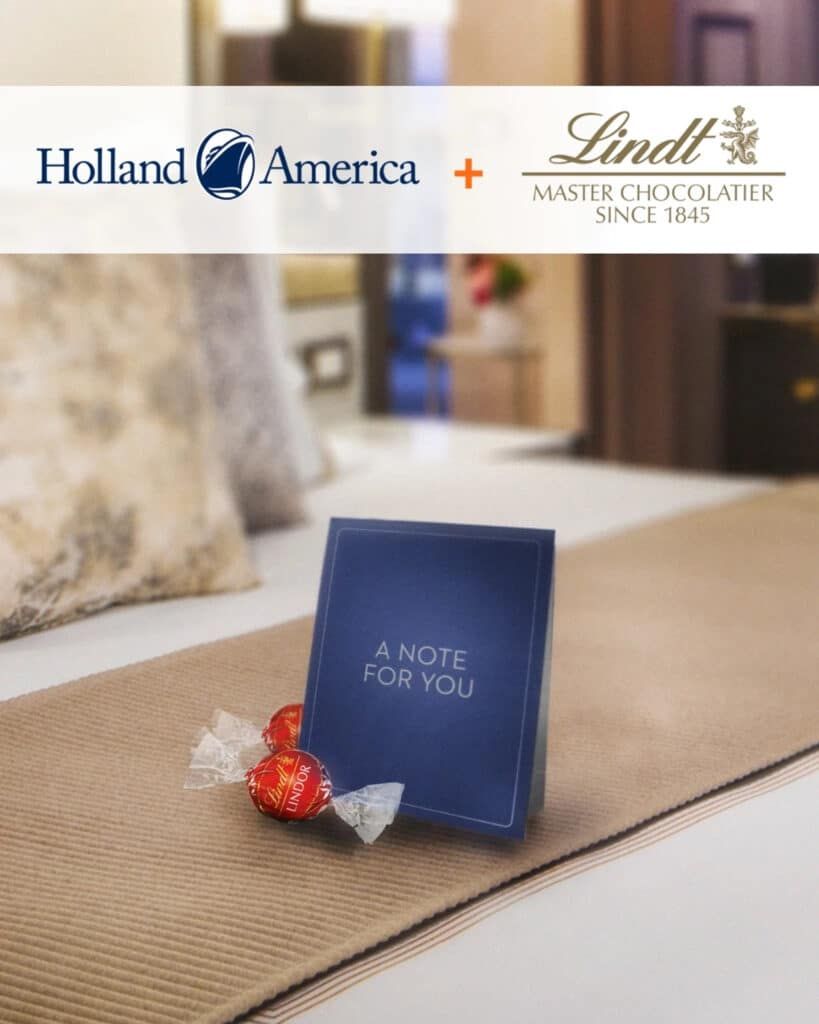 holland america lindt chocolate turndown service